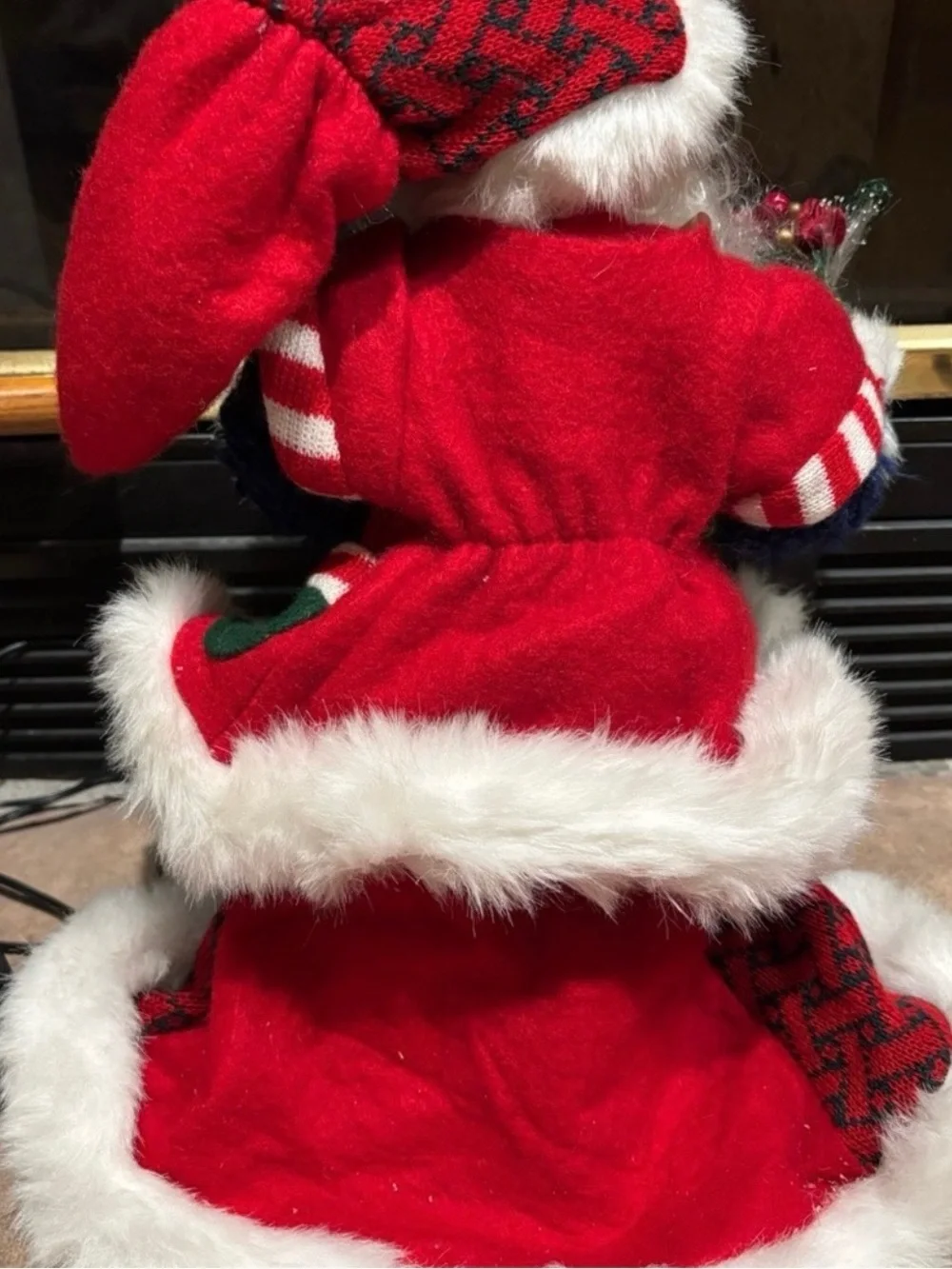 Festive Red Santa Figure with White Fur - Holiday Home Decor